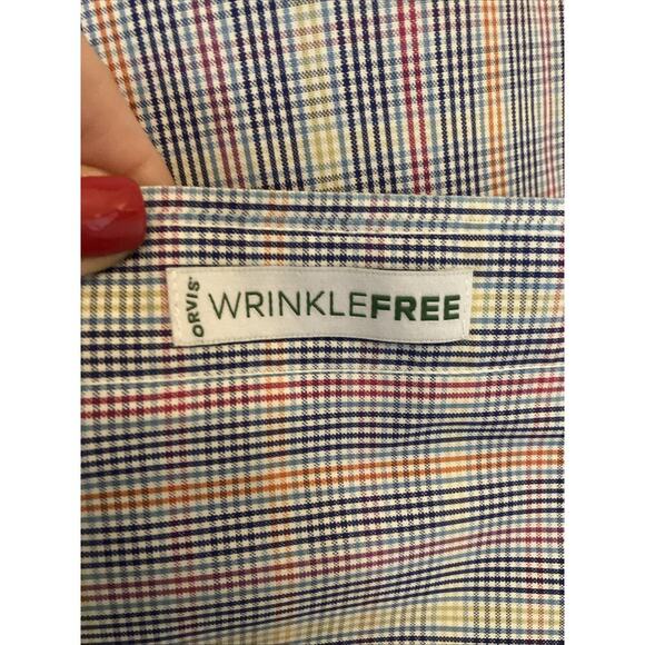 Orvis Shirt Mens Medium Blue Plaid Short Sleeve Button Down Casual Camp Outdoors - Picture 7 of 10